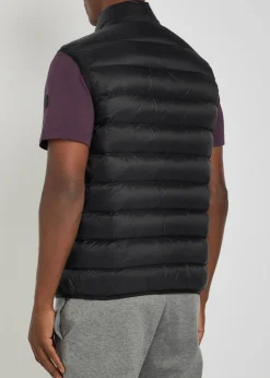 Quilted logo-appliquéd shell gilet