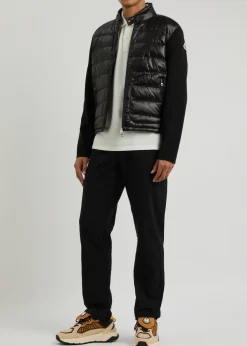 Quilted nylon and wool jacket