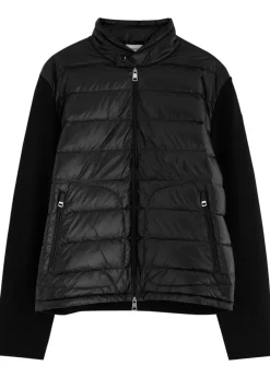 Quilted nylon and wool jacket