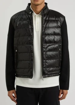 Quilted nylon and wool jacket