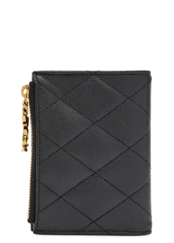 Quilted pebbled leather wallet