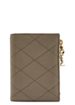 Quilted pebbled leather wallet
