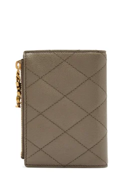 Quilted pebbled leather wallet