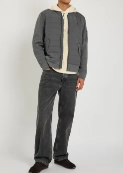 Quilted shell and cotton-blend jacket