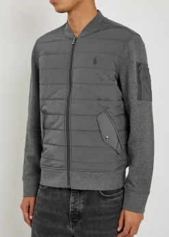 Quilted shell and cotton-blend jacket