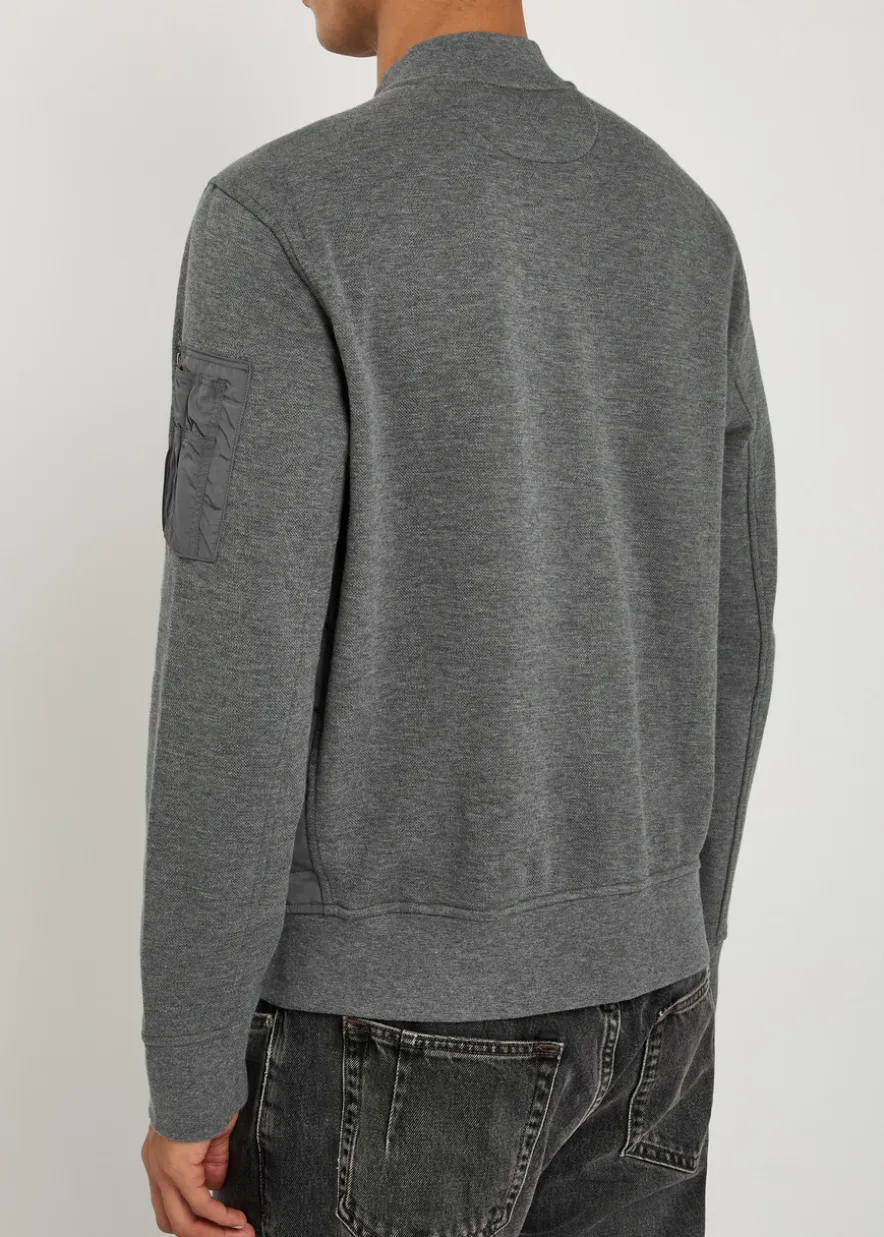 Quilted shell and cotton-blend jacket
