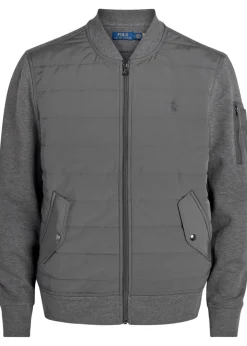 Quilted shell and cotton-blend jacket