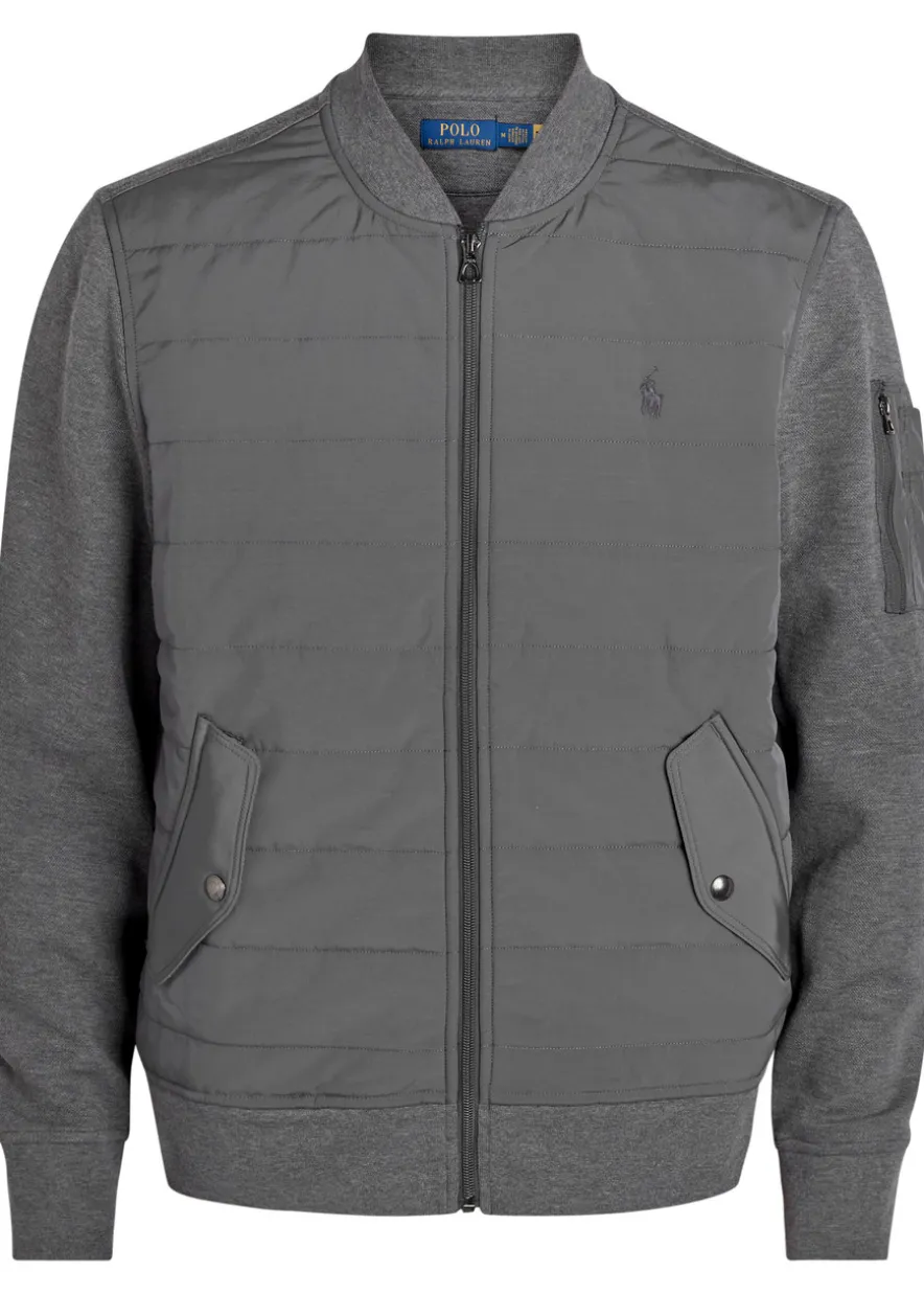 Quilted shell and cotton-blend jacket