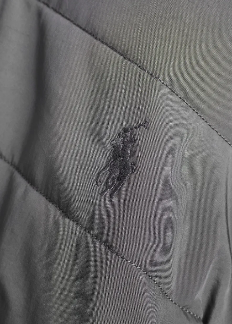 Quilted shell and cotton-blend jacket