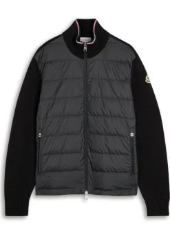 Quilted shell and knit jacket