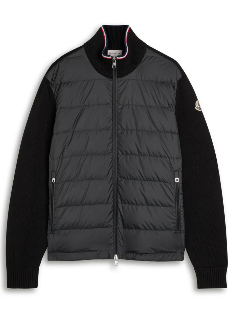 Quilted shell and knit jacket