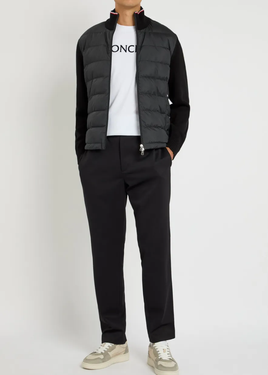 Quilted shell and knit jacket