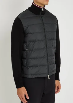Quilted shell and knit jacket