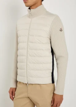 Quilted shell and knit jacket