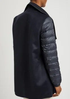 Quilted wool cape coat