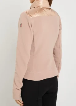 Quilted zip up fleece jacket