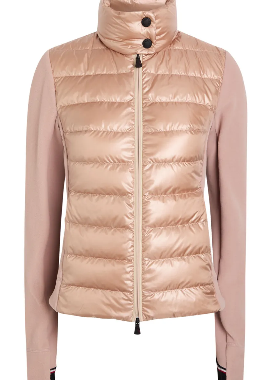 Quilted zip up fleece jacket