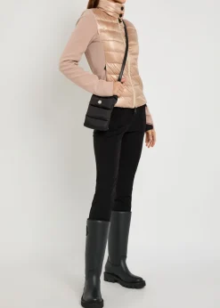Quilted zip up fleece jacket