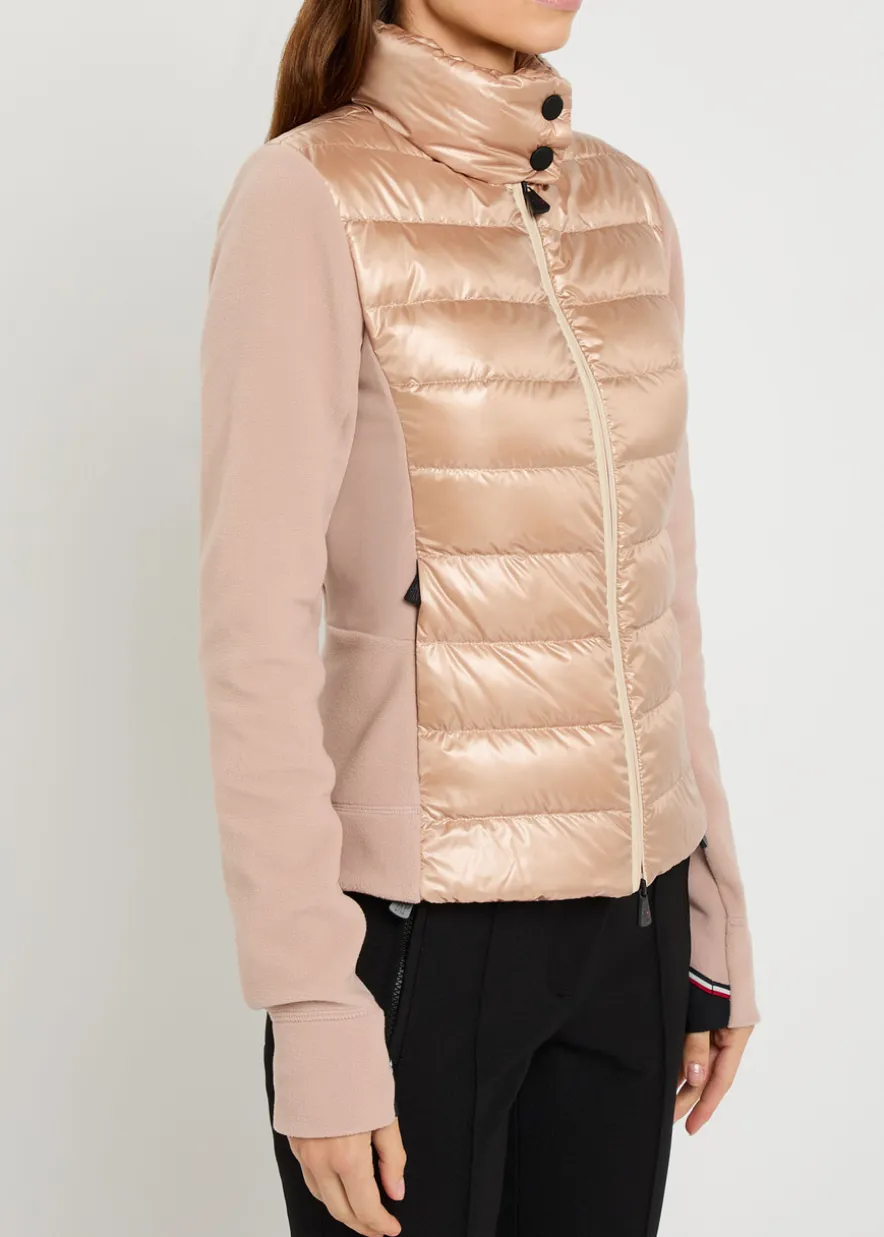 Quilted zip up fleece jacket