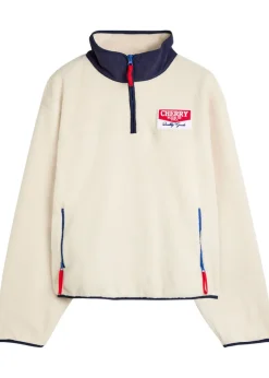 Racing logo-appliquéd half-zip fleece