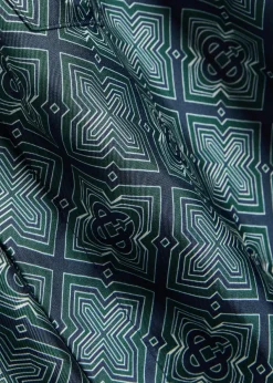 Radiating logo-monogram silk shirt