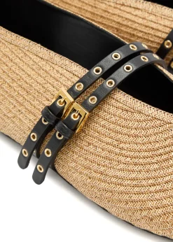 Raffia ballet flats