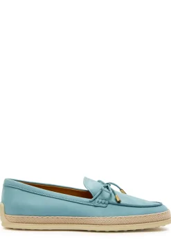 Raffia-trim suede loafers