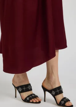 Ralota 90 crystal-embellished crepe de chine mules