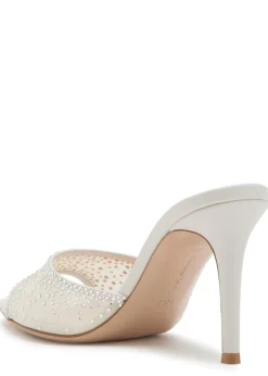 Rania 85 crystal-embellished mesh mules