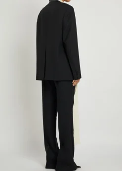Rania scarf-effect wool and silk-blend jacket