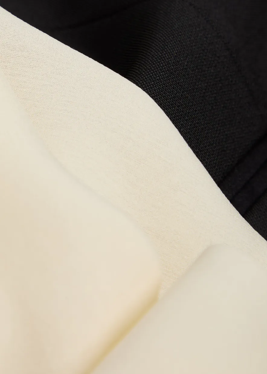 Rania scarf-effect wool and silk-blend jacket