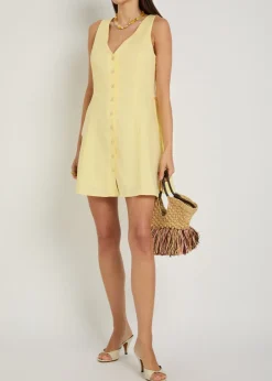 Raye linen and cotton-blend mini dress