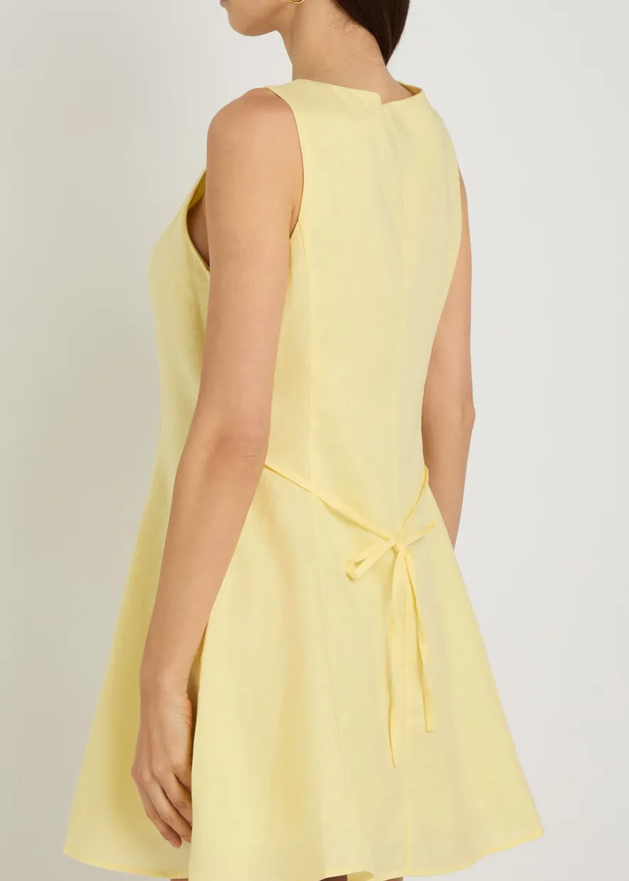 Raye linen and cotton-blend mini dress