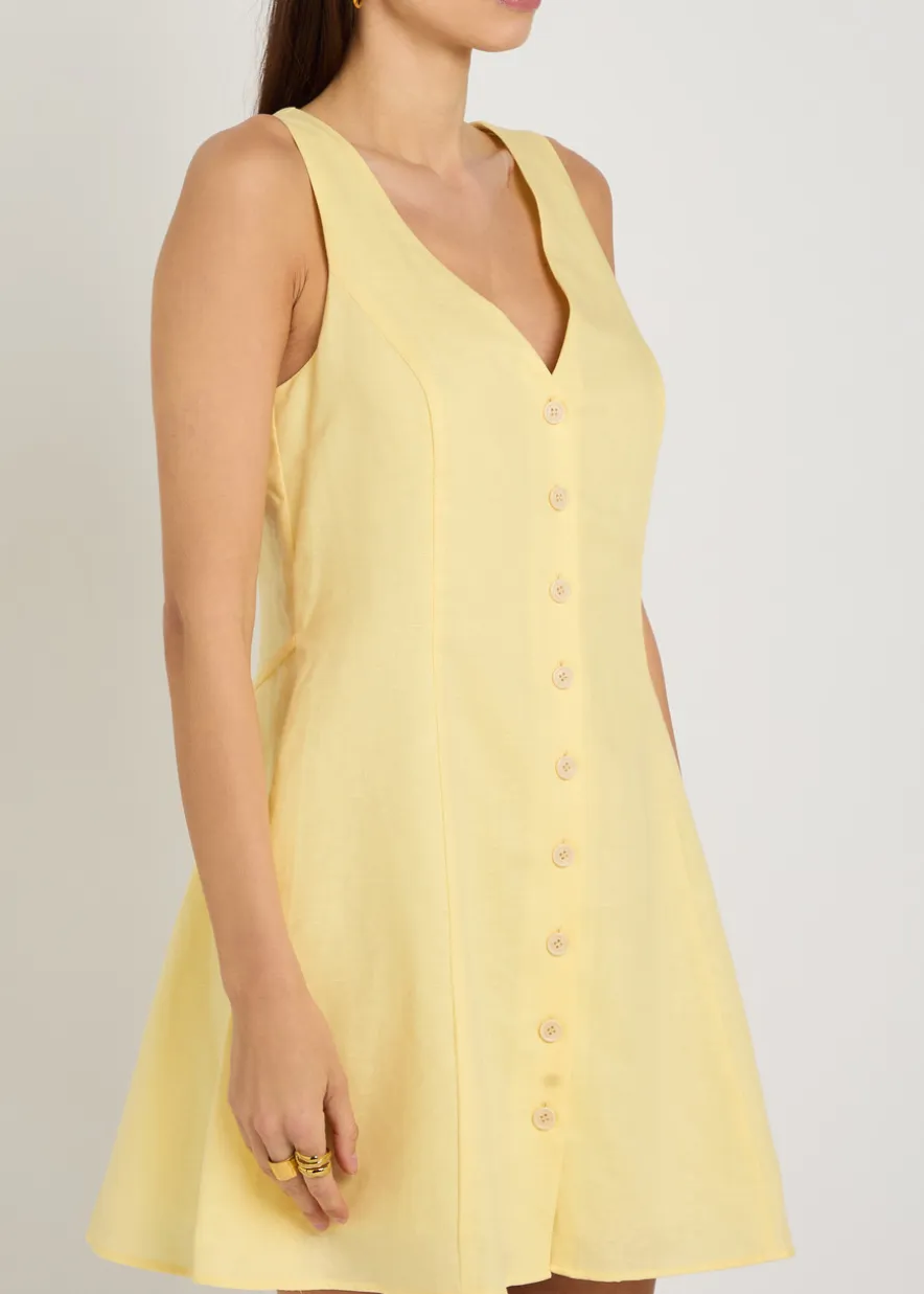 Raye linen and cotton-blend mini dress
