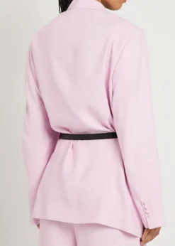 Rea belted slubbed woven blazer