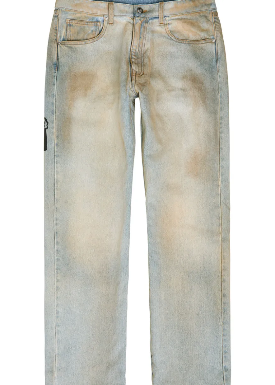 Reaper printed straight-leg jeans