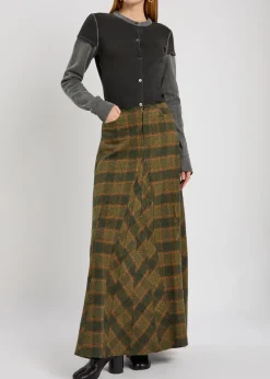 Rebel checked cotton maxi skirt