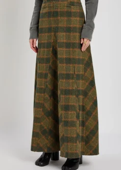 Rebel checked cotton maxi skirt