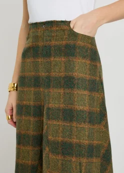 Rebel checked cotton maxi skirt