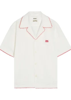 Redbud logo-embroidered cotton-poplin shirt