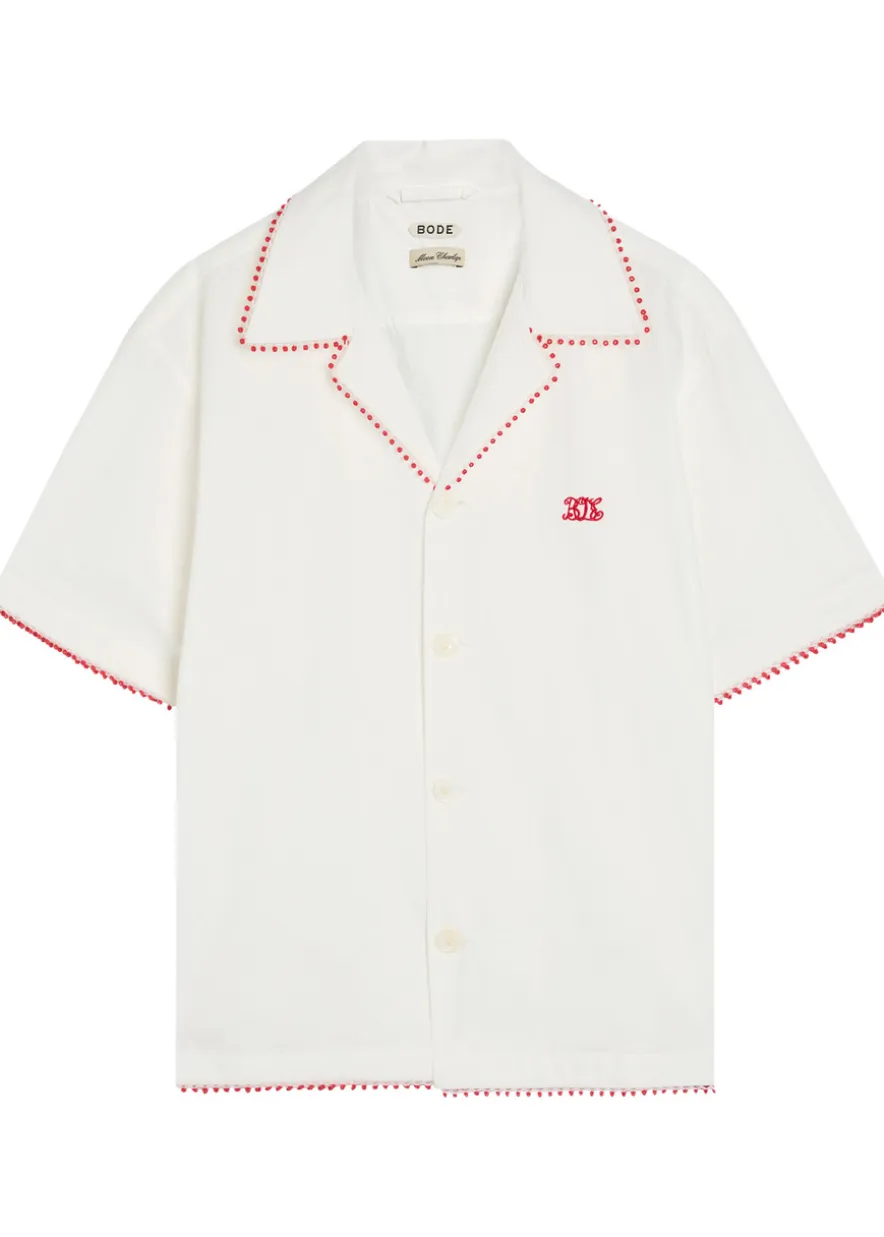 Redbud logo-embroidered cotton-poplin shirt