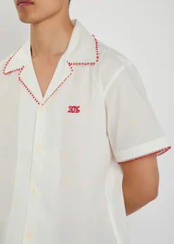 Redbud logo-embroidered cotton-poplin shirt