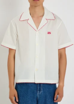 Redbud logo-embroidered cotton-poplin shirt