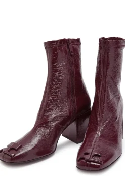 Reedition crinkled vinyl ankle boots