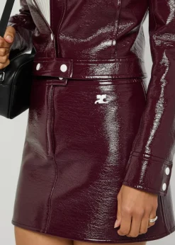 Reedition crinkled vinyl mini skirt