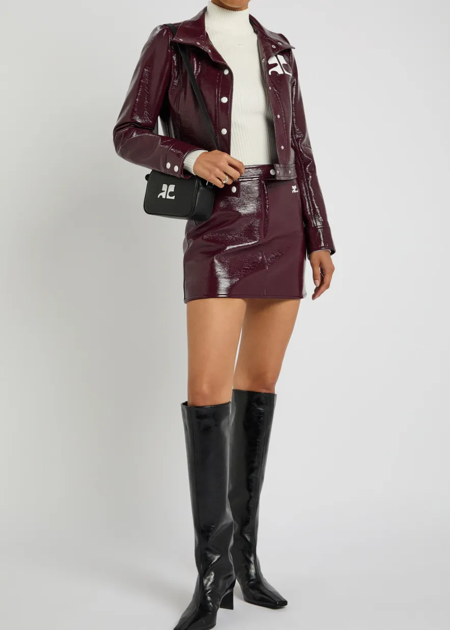 Reedition crinkled vinyl mini skirt