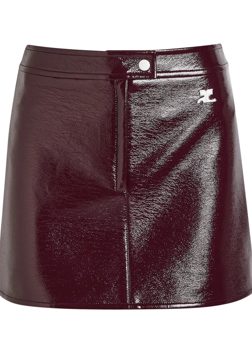 Reedition crinkled vinyl mini skirt