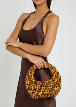 Reef beaded top handle bag
