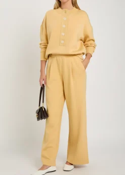 Reena button-down stretch-jersey sweatshirt