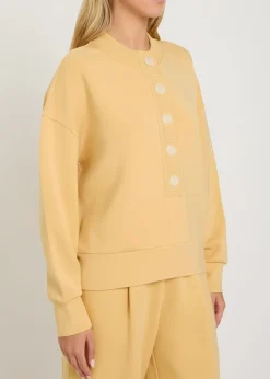 Reena button-down stretch-jersey sweatshirt